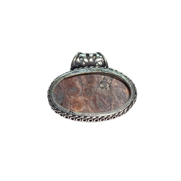 Natural Mexican Bird's Eye Jasper Gemstone in a Handcrafted 925 Silver Pendant - Picture 6 of 7